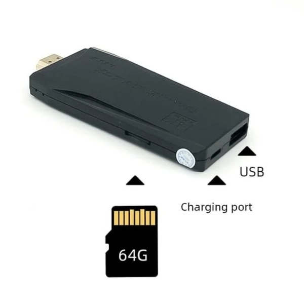 2024 Ny HDMI TV Videospel Stick Retro Spelkonsol med 2 Trådlösa Kontroller TV 4K HD 2.4G Trådlös Spelkonsol