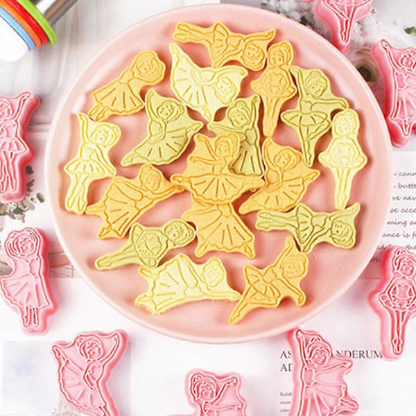 8 st Balletflickor Keksformar Kakstämplar Fondantkex Kakformar