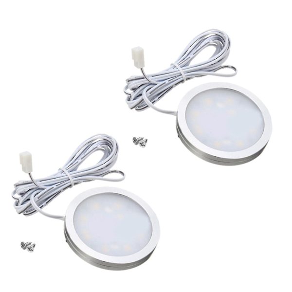 2x 12V LED-lampa för husbil, husvagn, båt - Taklampa, nedåtriktad, varmvit