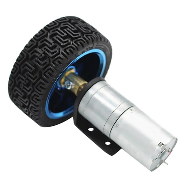Silver 25GA370 DC Växellåda Reducer Elektrisk Motor med Hjul 6V 130RPM (C)