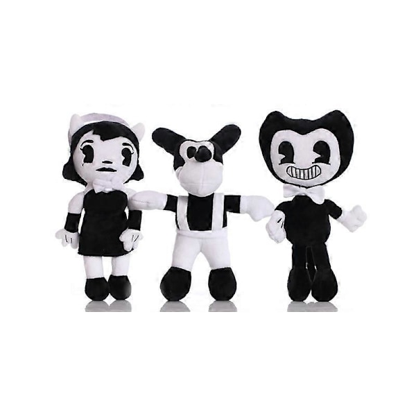 SSRGV Wekity Bøyelig Plysj Svart & Hvit Bendy Og Blekkmachine Kosedyr Gave Til Barn Fans 28cm