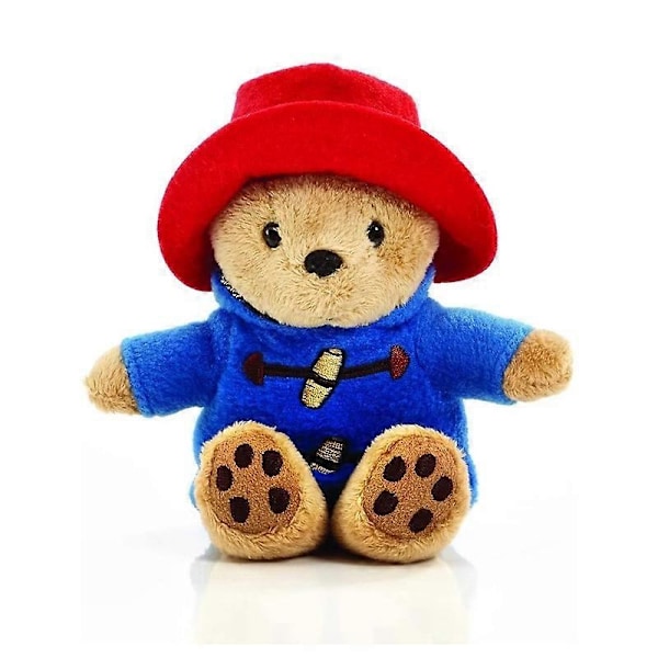 Klassisk Paddington Bear med støvler - Stående bamse - Myk og koselig Paddington bamse med ikonisk duffelcoat, jungelhatt og skinnende rød