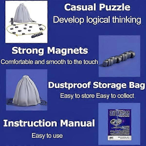 Magnetisk skakspil, Magnetisk brætspil, Sjovt magnetisk brætspil, Julegave til børn