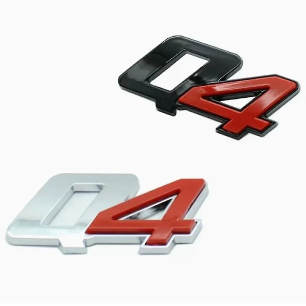 3D ABS Q4 Bokstaver Bakluke Emblem Badge Klistremerker Dekaler Bilstyling Tilbehør For Maserati Ghibli SQ2 SQ4 Levante Sport[C] Black Red