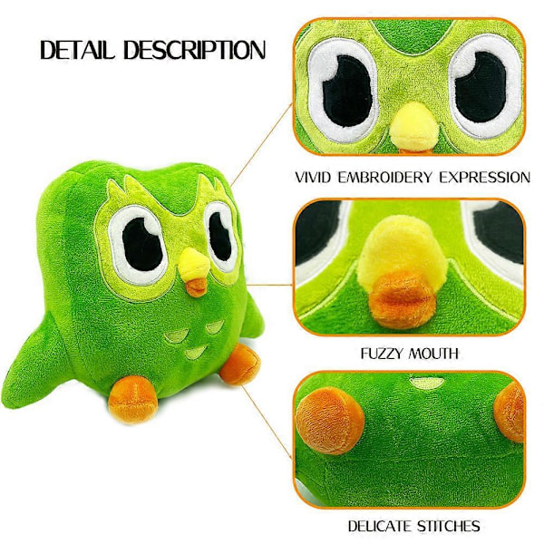 20/30cm Duolingo Plushie Duo 10 års jubilæum Grøn Ugle Gave til Børn Dukke Plyslegetøj 20cm