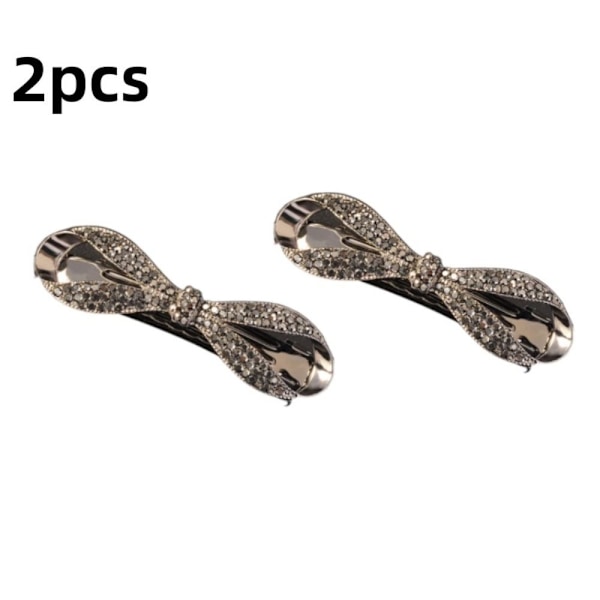 2 st Rhinestone Hårklämma Hårnålar GRÅ
