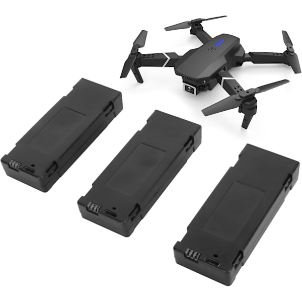 3 stk Drone Lithium Batteri 1800mAh 3.7V, Genopladelig Quadcopter Batteri til E88 E88Pro E100 E99 K3