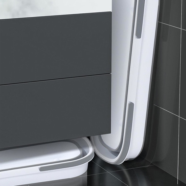 Stor Platt Mopprengöringshink, Stor Platt Mopp Golvmopp Stor Vikbar Bärbar Mopphink[C] Grey