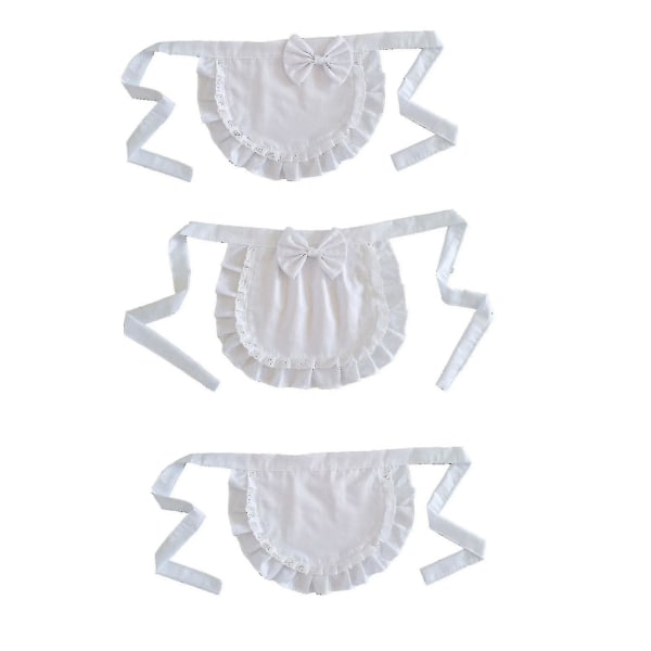 Retro Förkläden Midje Förkläde Midje Förkläde För Flickor  Smal Kostym  Vit Bomull  Halv Förkläde  Fest Hot[C] Beige-Beige