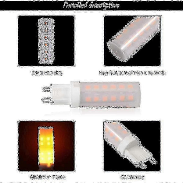 G9 Flamlampa LED-lampa 0,5W PC Keramisk Färg 10lm 36*2835 SMD AC 220-240V 1300-1700K 360 Grader [Energiklass A] 4-pack