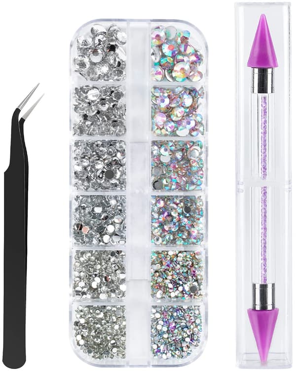 Nail art ædelstene rhinsten dotting pen 6 størrelser[C]