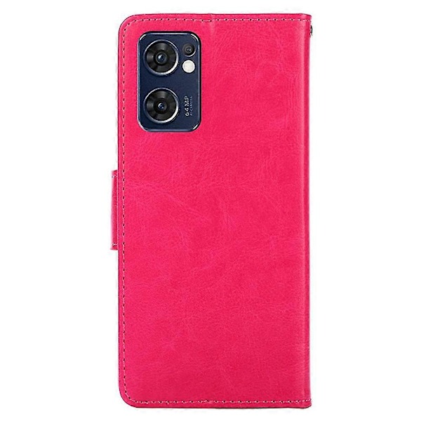 Magnetiskt stängande plånboksfodral i PU-läder för Oppo Find X5 Lite Smartphone Rose