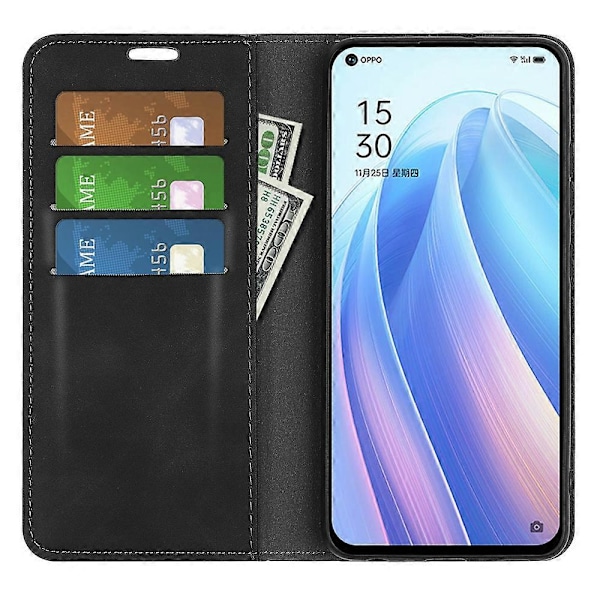 Retro-skin magnetisk læder telefoncover til OPPO Reno 7 5G til OPPO Reno7 5G I6(FCC)