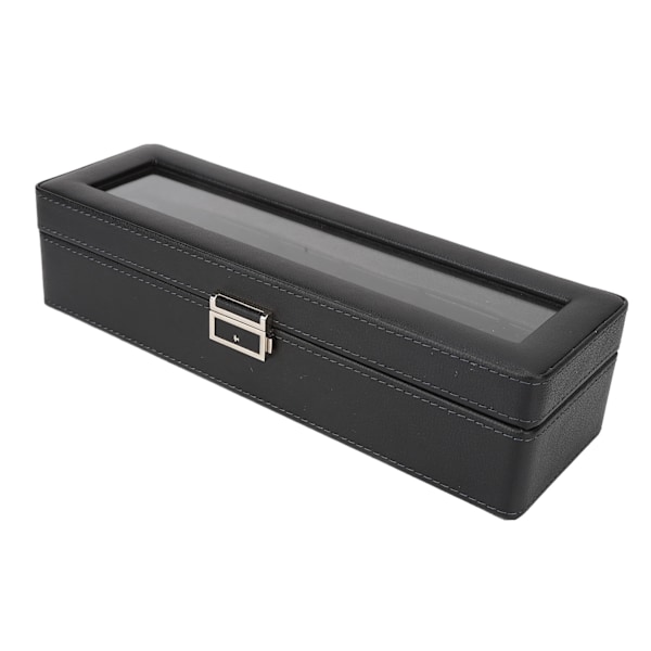 Urklocka Box 6 Fack Glas Topp 1 Lager Smyckesförvaring Väska för Bärbar Display[C]