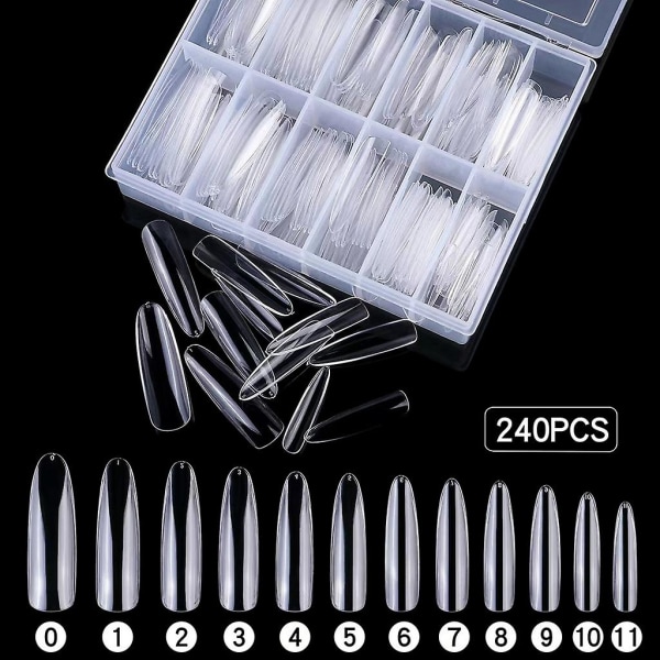 Negle-salong Ytelse Transparent Farge Spiss Oval Rørform Trapes[C] Pointed