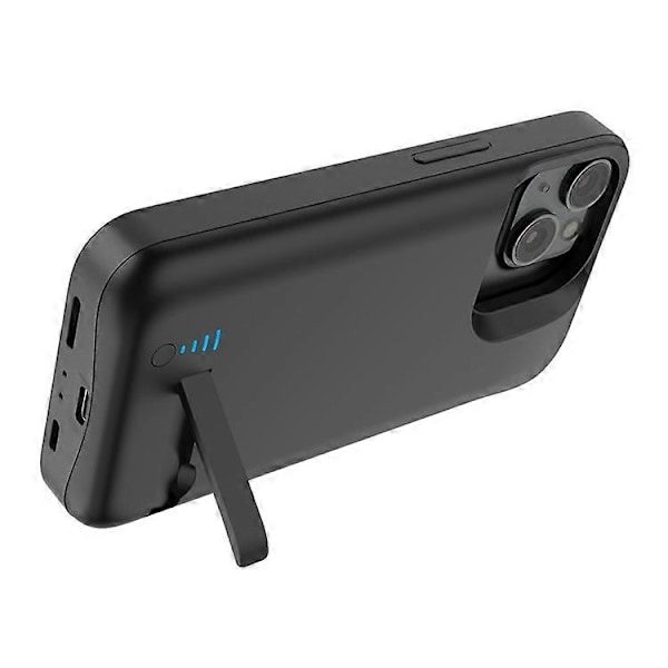 T43 Kompatibelt för iPhone 15 5000mAh Batteriladdningsfodral Ställ Skyddande Förlängt Batteriladdarfodral (C)