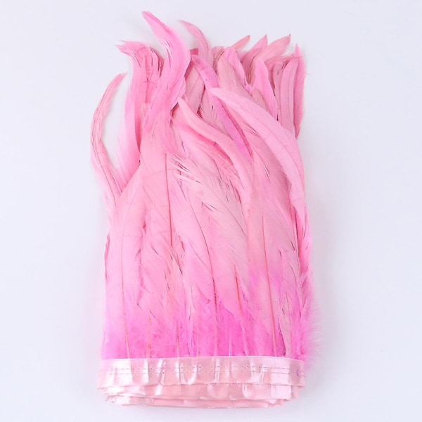 25-30 Cm Tuppfjädrar Trims Fransfärgade Färgglada naturliga kukfjäderband för festkostym Kläder Huvudbonad dekoration deep pink 25-30 cm