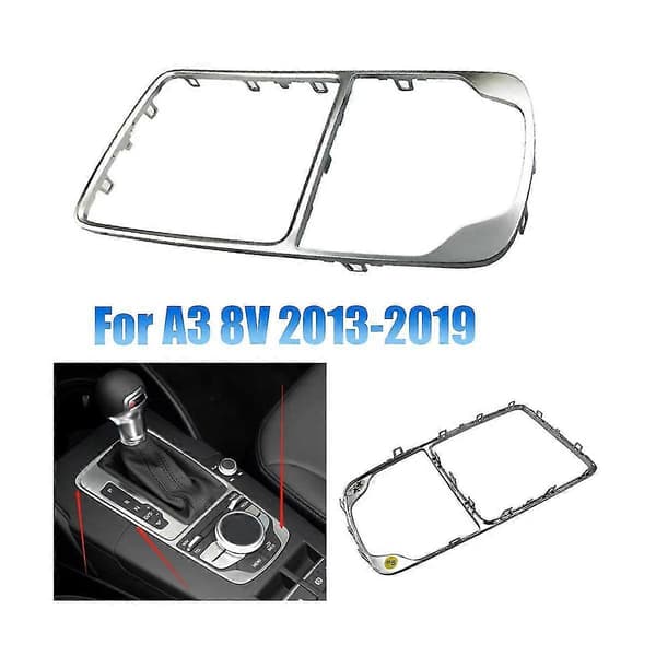 Chrome Gear Shift Knob Frame Trim til A3 S3 2014-2019 Konsol Surround Panel