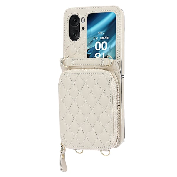 Korthållare-fodral med rombstruktur för OPPO Find N2 Flip White