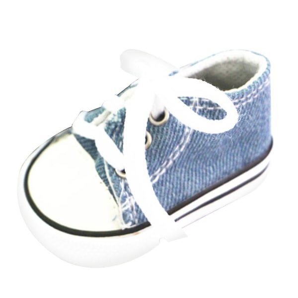 3x Dukke Snøresko i Canvas for 18' American Dolls Denim Blå (C)