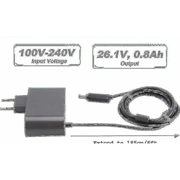 Laddare för V10 V11 V12 V15 Dammsugare Adapter Grå