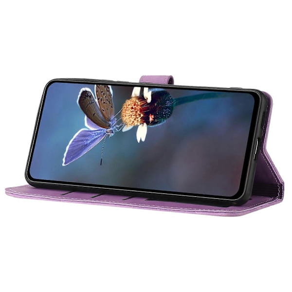 Läderplånboksfodral med blommönster för Samsung Galaxy A21s, vikbart stativ, telefonfodral Multicolor Style C
