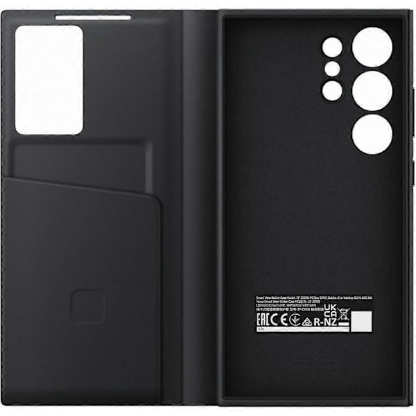 Virallinen Galaxy S23 Ultra, Galaxy S24 Ultra Smart View Wallet Case Suojakotelo, Musta (FCC)