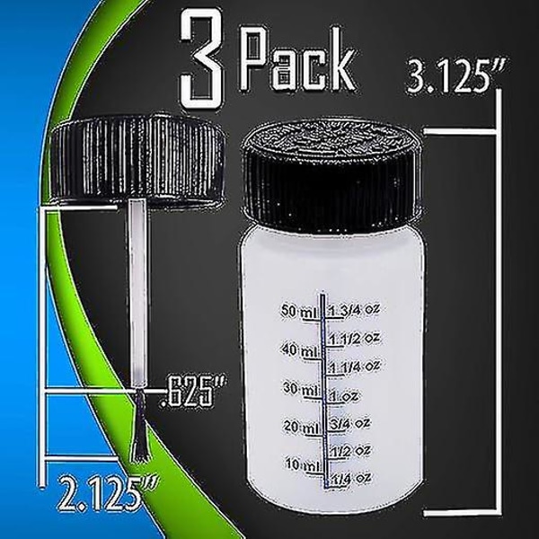 Färg Touch Up Flaskor med Pensel, Blandningskula, Applikator Touchup Överbliven Färg Återanvändbar Behållare Flaska Kit 3 Pack