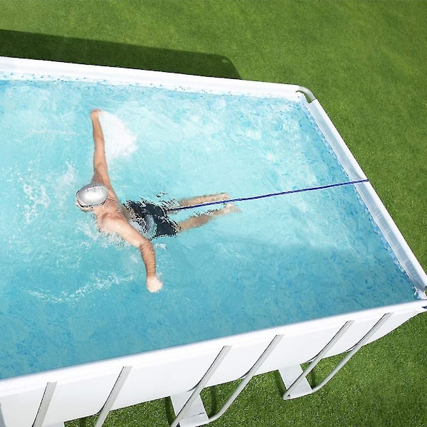 Justerbart svømmebælte til pool, svømme modstandsbælte, svømmebælte til pool hængende træning, bungee svømme modstand (C)