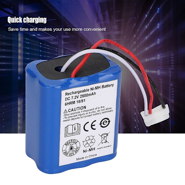 7,2 Volt 2,5Ah 2500mAh NiMH Laddningsbart Batteri för iRobot Roomba Braava 380 380T Hög Kvalitet