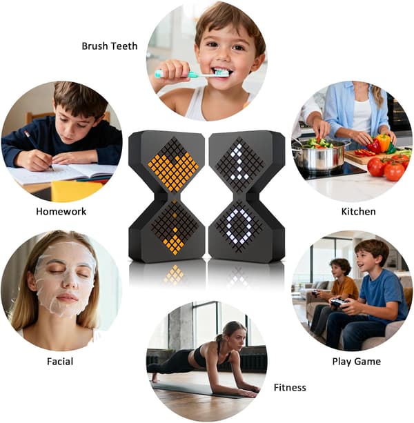 Gravity Flip Nedtellingstimer 1-30 Min USB-C Oppladbar Black Yellow