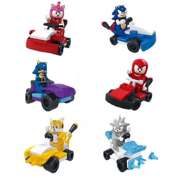6st/ set Sonics bilbyggklossar Kompatibla Legocar-klossar Skugga Silver Svansar Figur Monteringsleksaker Present till barn Pojkar Without Box China