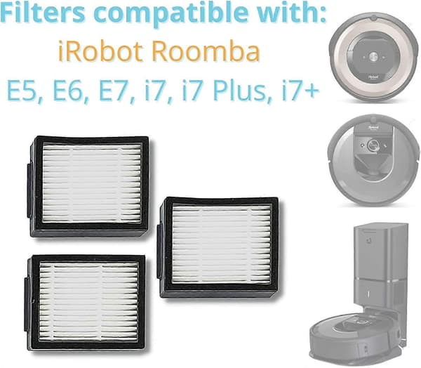 Kit 3 kompatible filtre til Irobot Roomba E5 - I7 - I7 Plus