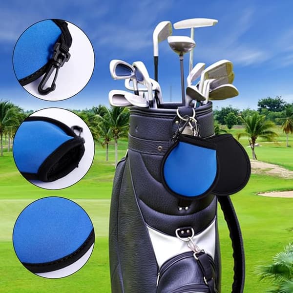 Golfbold rengøringspose (sort og blå) - Bærbar golf
