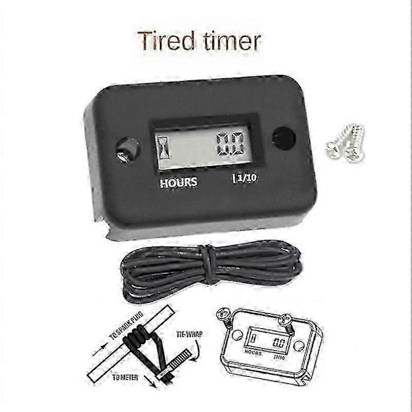 Vattentät LCD-display Digital Timräknare Induktiv Timer för Cykel Motorcykel ATV Snöskoter Motor (C)