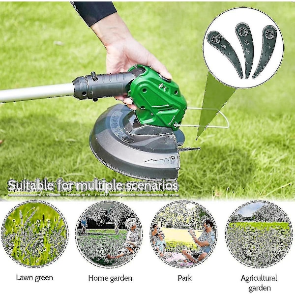 24 Pakke Erstatningsblader for Gress Trimmer Til Bosch Durablade Art 23-18 Li & Art 26-18 Li Kantklipper - Grønn (HYYC)
