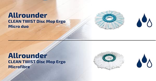 Erstatningshoved til Vita Clean Twist Disc Mop, perfekt til fliser og