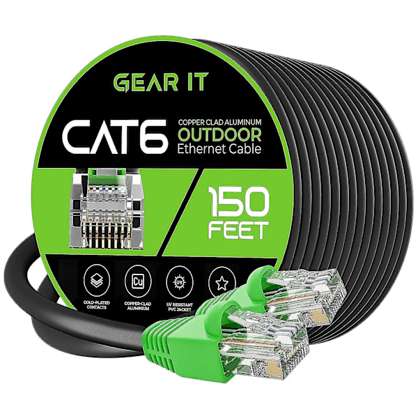 52,2m Cat6 Direkte Begravet Ethernet Kabel - Cat 6 Udendørs Vandafvisende, Underjordisk, UV-Beskyttet - Utp 550 M