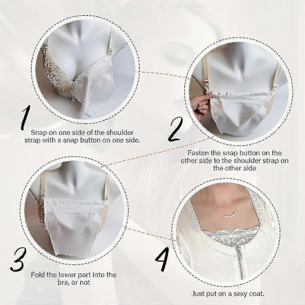 6 stycken Spets Clip-on Mock Camisole BH-inlägg - Spets Sekretesspaneler (C)