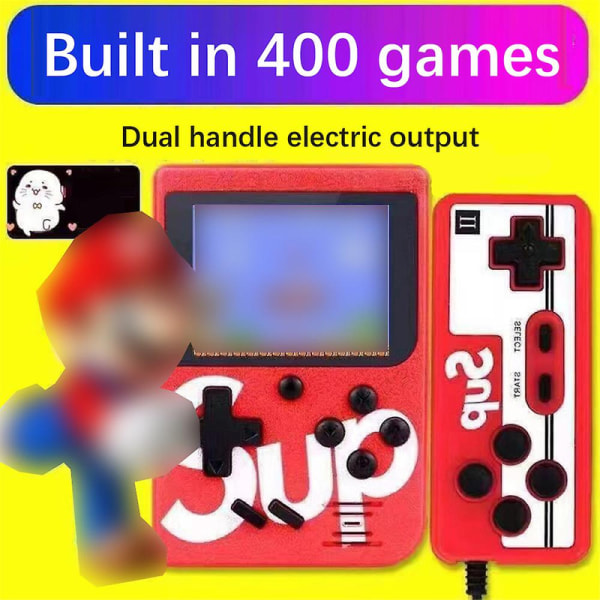 Sup Handheld Game Console 400 In 1 Kids Electronic Classic Retro Dual Player Uppladdningsbar spelkonsol color01