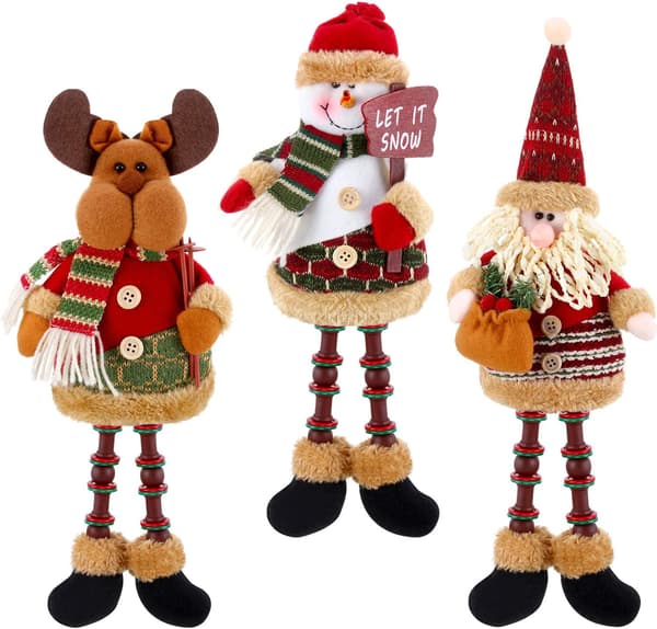Dekorationsset 3 st - Tomte Snögubbe Ren
