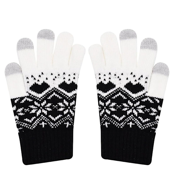 Vinter berøringsskjermhansker Strikkede varme hansker Strikkede varme snøhansker Vintervarme hansker Unisex vintervarme strikkehansker