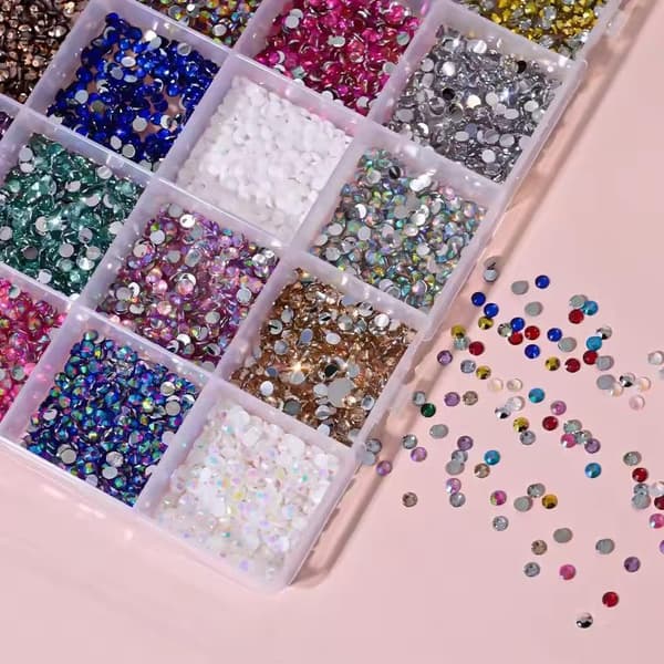 Gelé Strass Sten 3mm Blandede Farver Bulk Bedazzler Sæt til Håndværk