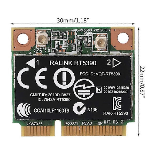 RT5390 Halv Mini PCIe Wlan Trådlöst Kort SPS 670691-001 för RaLink HP436 CQ45 G4 4340S 4445s SPS 691415-001