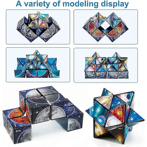 Star Cube Magic Cube 2 i 1 sæt, Yoshimoto Cube Infinity Magic 3D Puzzle Cubes, Hjerneudviklingspuslespil til børn og voksne