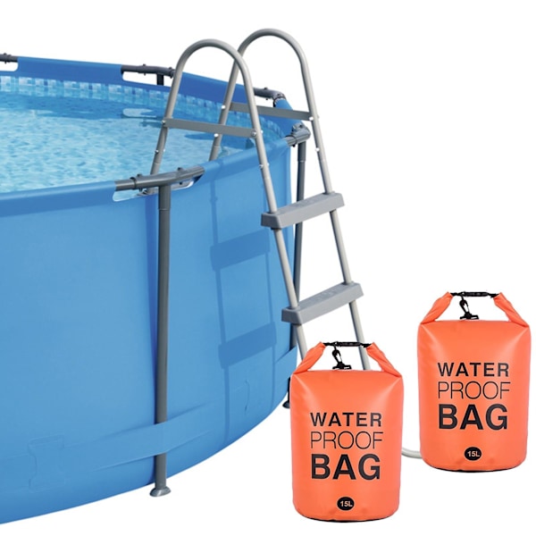 Universal Pool Stege- och Stegsvikt (15L) Enkel & Snabb Fyllning med Sand, 250D PVC Torkväska, Inga Mer Rivna Sandsäckar, Fungerar med Överjordiska/Inbyggda Poolstegar