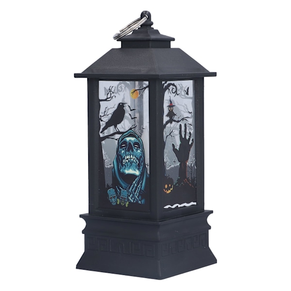 Halloween Lanterne LED Orange Lampe Lys Bærbar Lys Simuleret Flamme Lampe Uhyggelig til Festivalfejring[C]