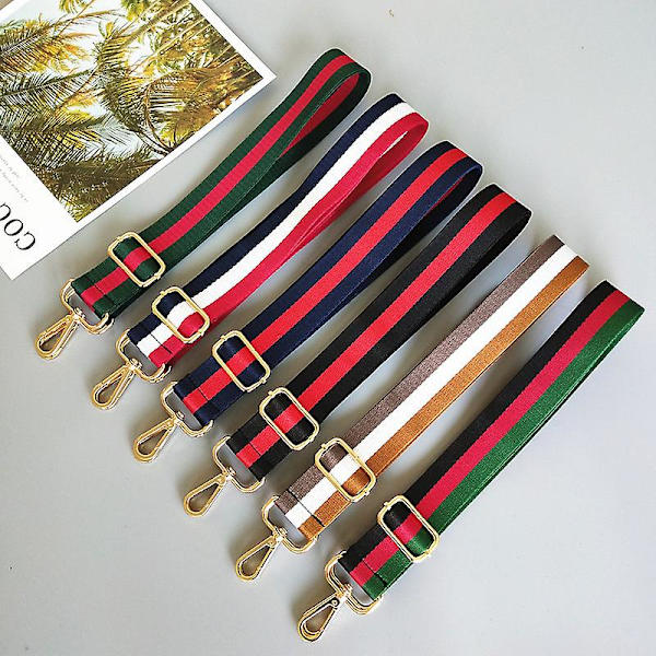Veskestropp Bytte Crossbody Håndveske Skulder Stripe Byttebelte Brown
