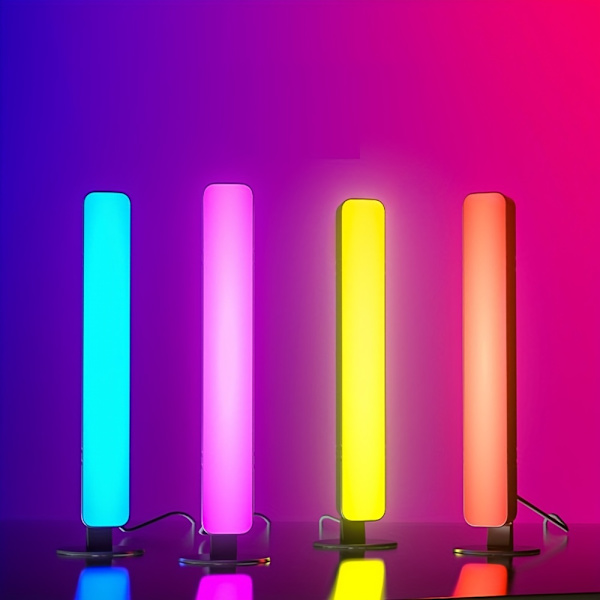 2-pack LED-remsor - Avancerad RGB Smart-belysning med musiksynkronisering - 24-knappars fjärrkontroll - Atmosfärisk bakgrundsbelysning för TV och mångsidig skrivbordslampa