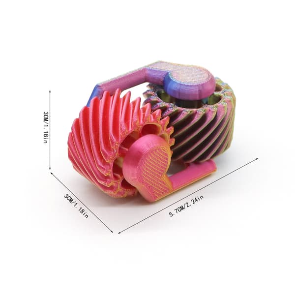 3D-printet Fidget Gear Mini Spinner – Stressreduserende Leke A